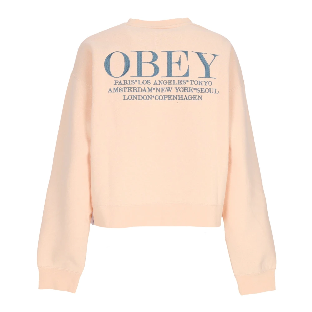 Obey Peach Parfait Crewneck Sweatshirt met Borduursel Pink Dames