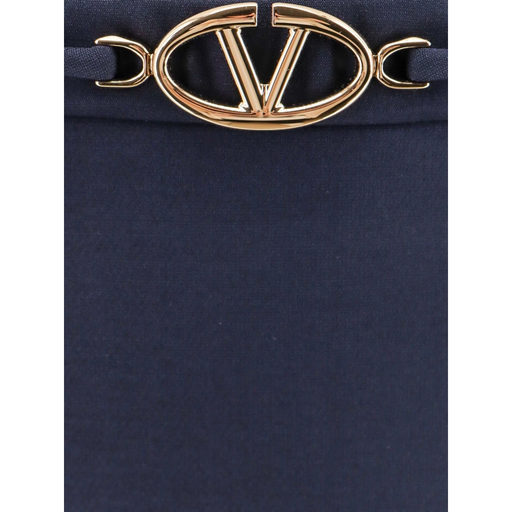 Valentino Blauwe Gerende Rok met VLogo Detail Blue Dames