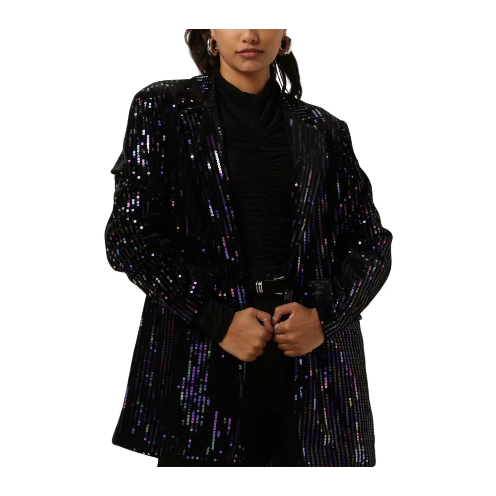 Y.A.S Paillet Lang Blazer Velvet Black Dames