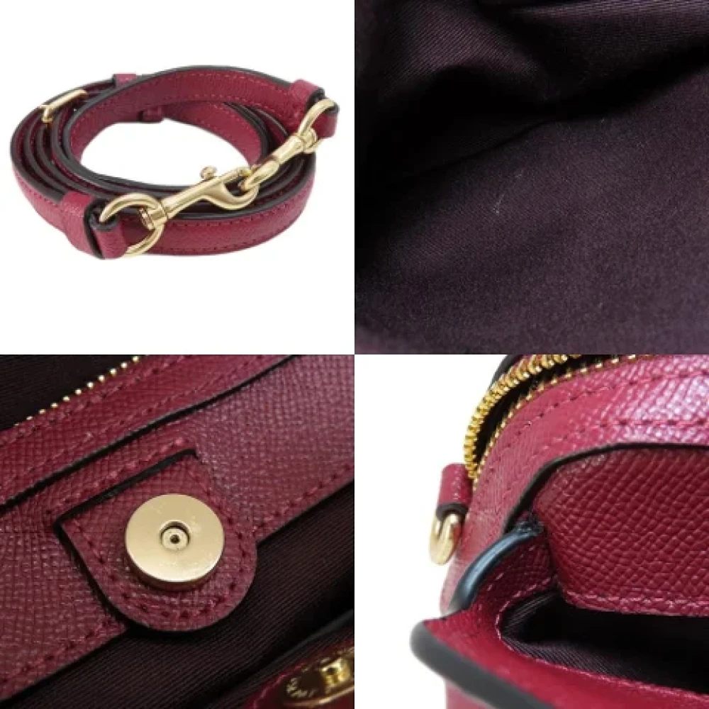 Coach Pre-owned Leather handbags Red Dames