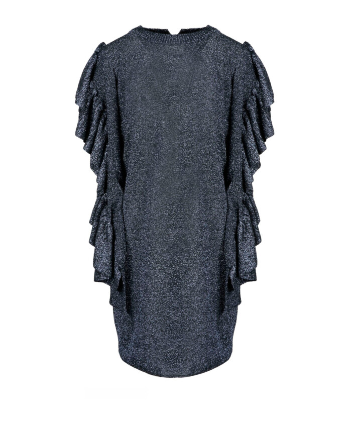 metallic-frill-sleeve-festkjole
