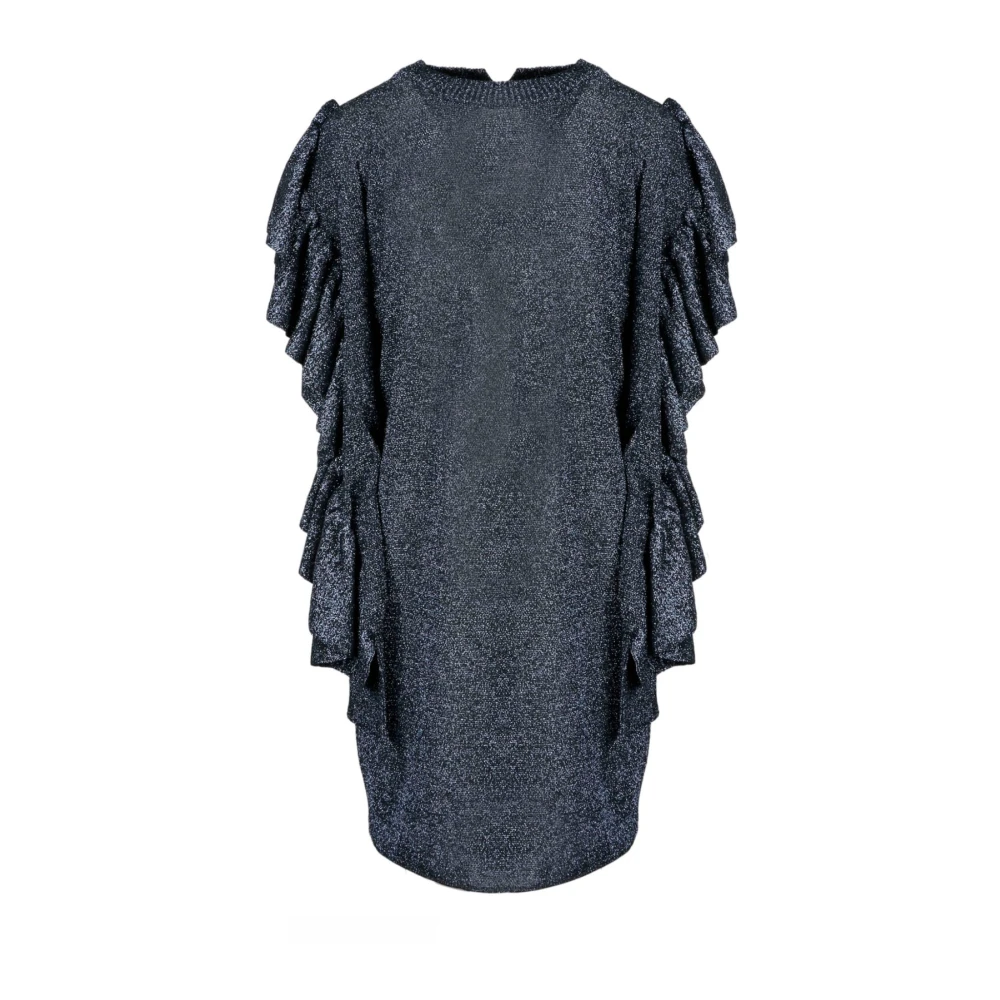 Circus Hotel Metallic Frill-Sleeve Feestjurk Gray Dames