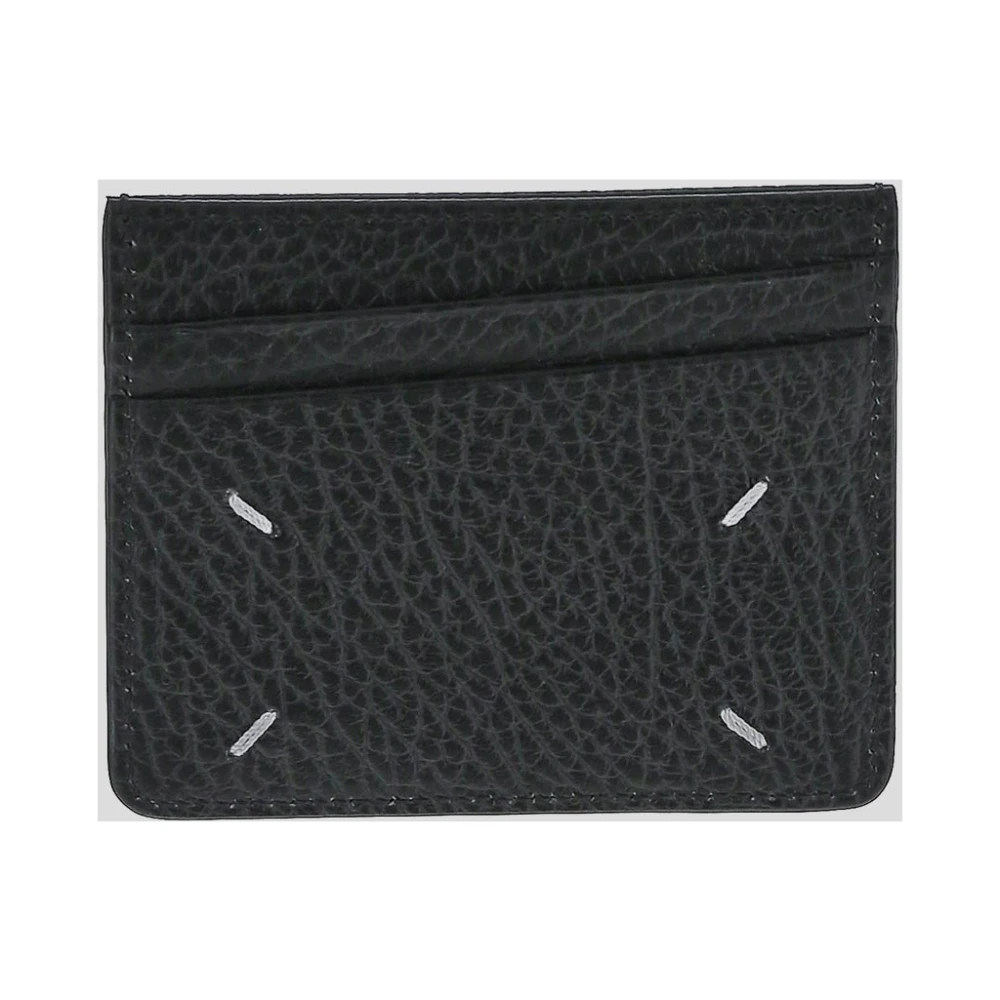 Maison Margiela Stijlvolle Leren Kaarthouder Black Heren