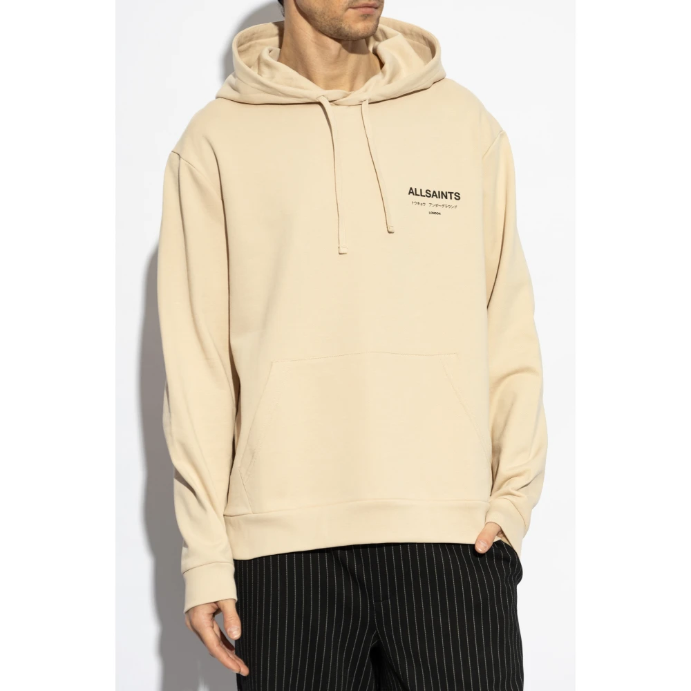 AllSaints Underground Hoodie Beige Heren
