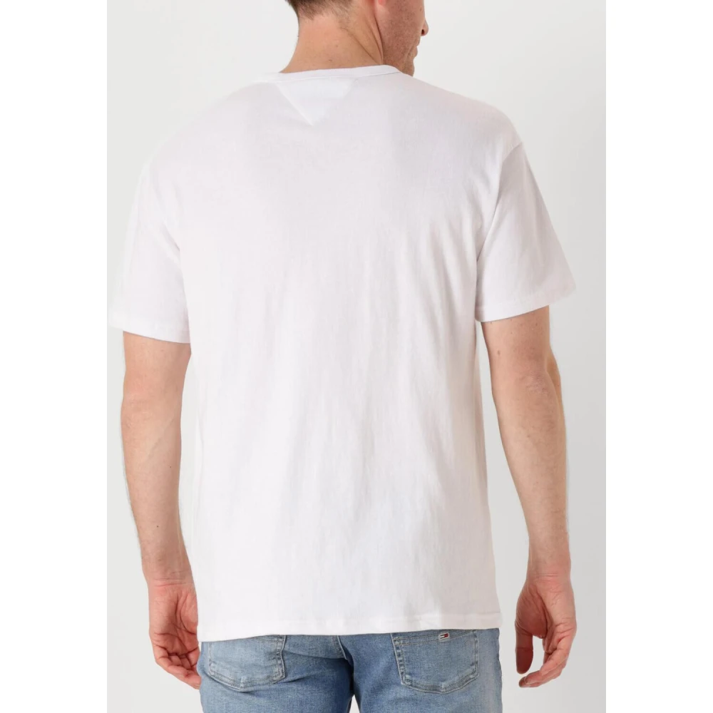 Tommy Jeans Linear Logo Tee voor heren White Heren