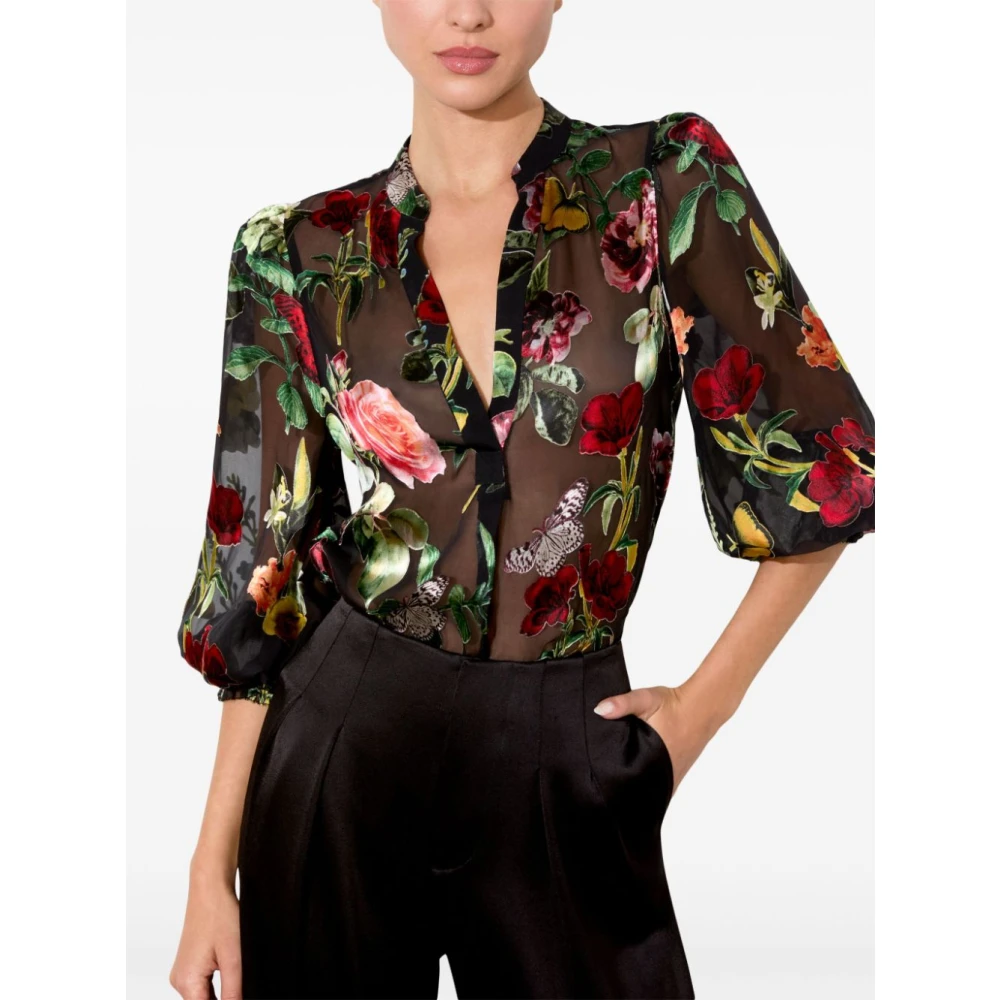 alice + olivia Bloemenprint Bisschopsmouw Top Multicolor Dames