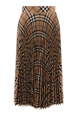 Beige Ullblandning Veckad Kjol AW24