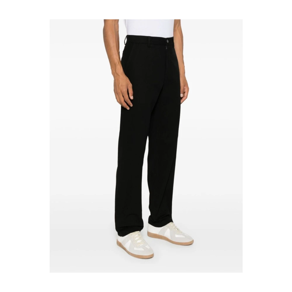 A.p.c. Zwarte Corduroy Straight Leg Broek Black Heren
