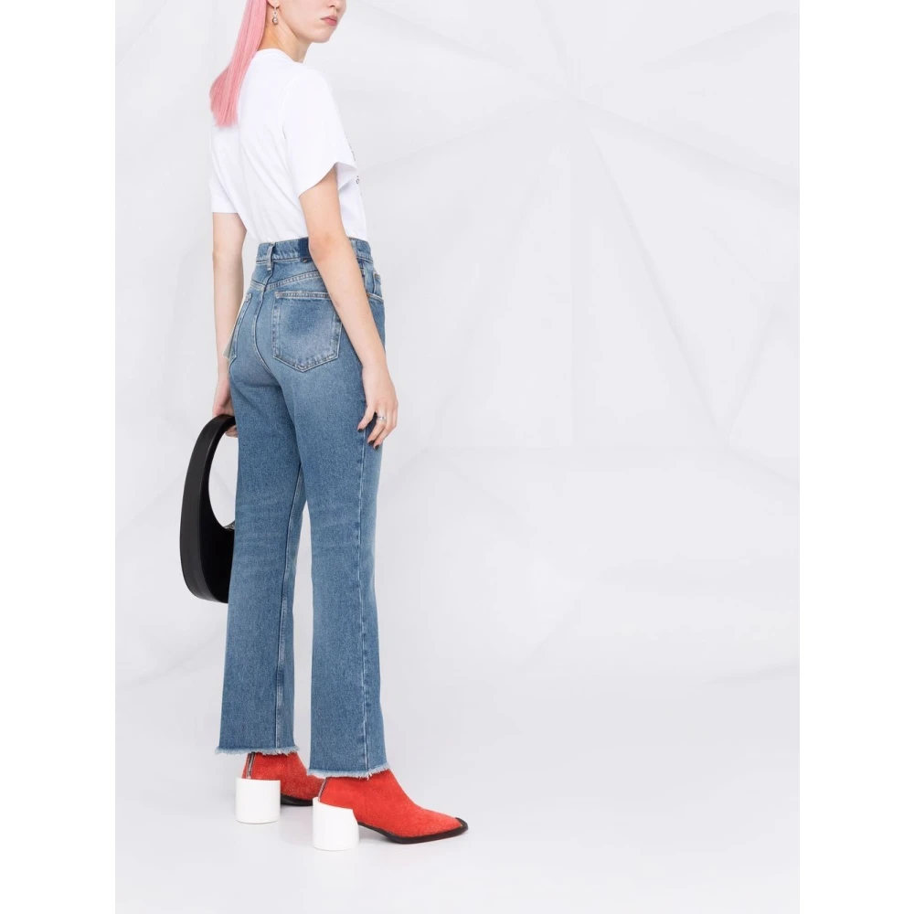 Golden Goose High-Waisted Boot-Cut Jeans Blue Dames