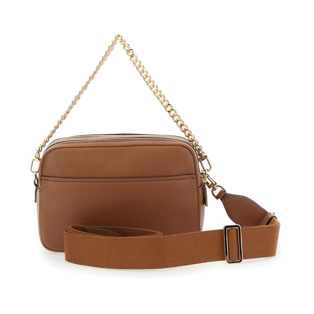 Michael Kors Bruine schoudertas met logobriefjes Brown Dames