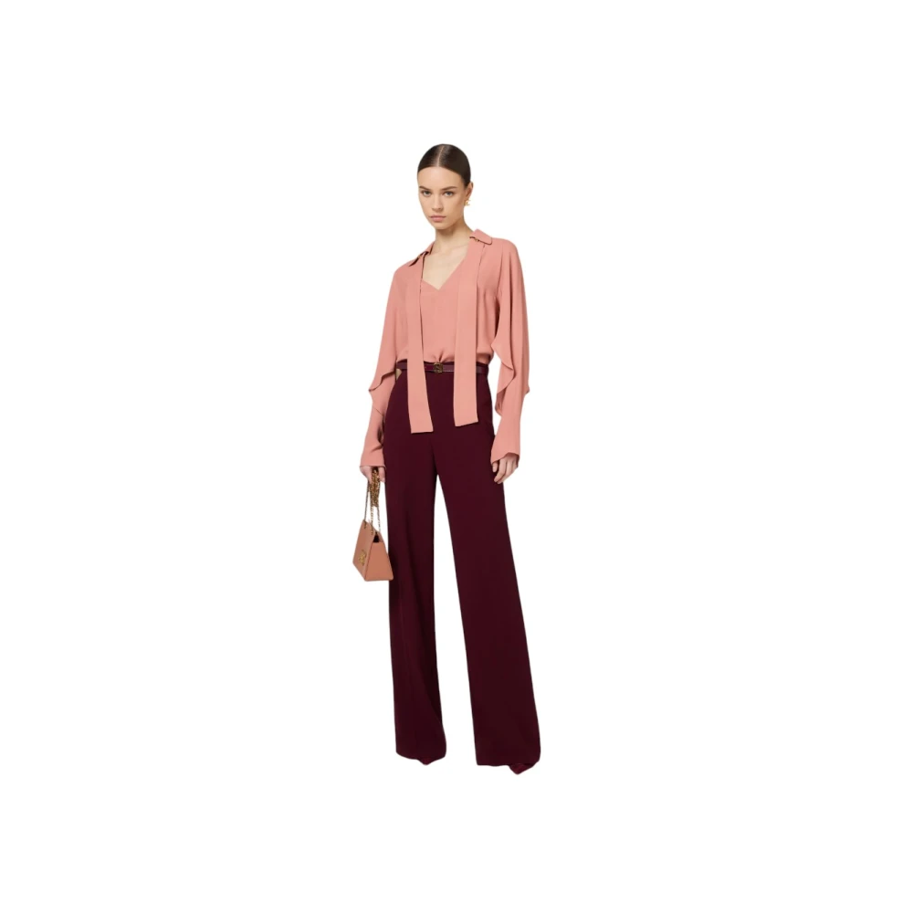 Elisabetta Franchi Wijde Broek Red Dames