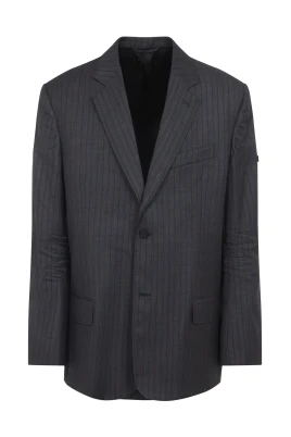 Pinstripe Wool Blazer