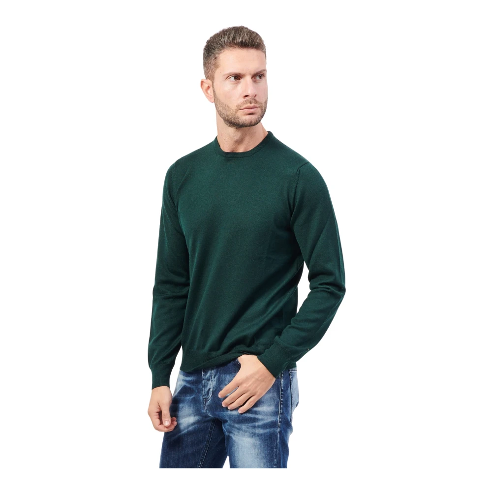 Gran Sasso Groene Merino Sweater Fashion Fit Green Heren