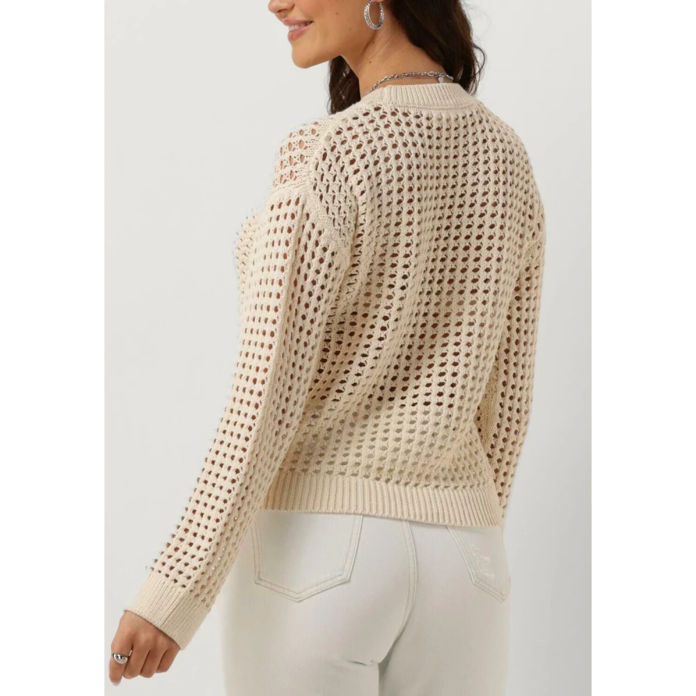 Object Gebreide Pullover Trui Zandkleur Beige Dames