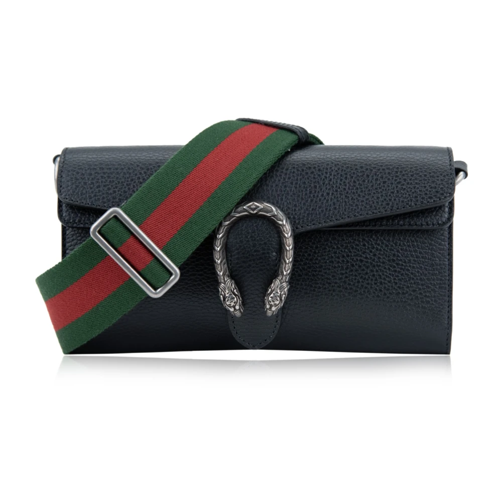 Gucci Leren Schoudertas Magneetsluiting Black Dames