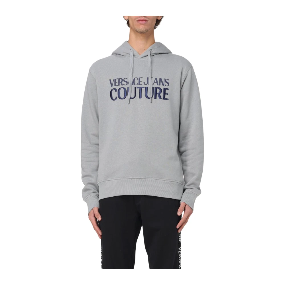 Versace Jeans Couture Men's Gray Embroidered Hoodie