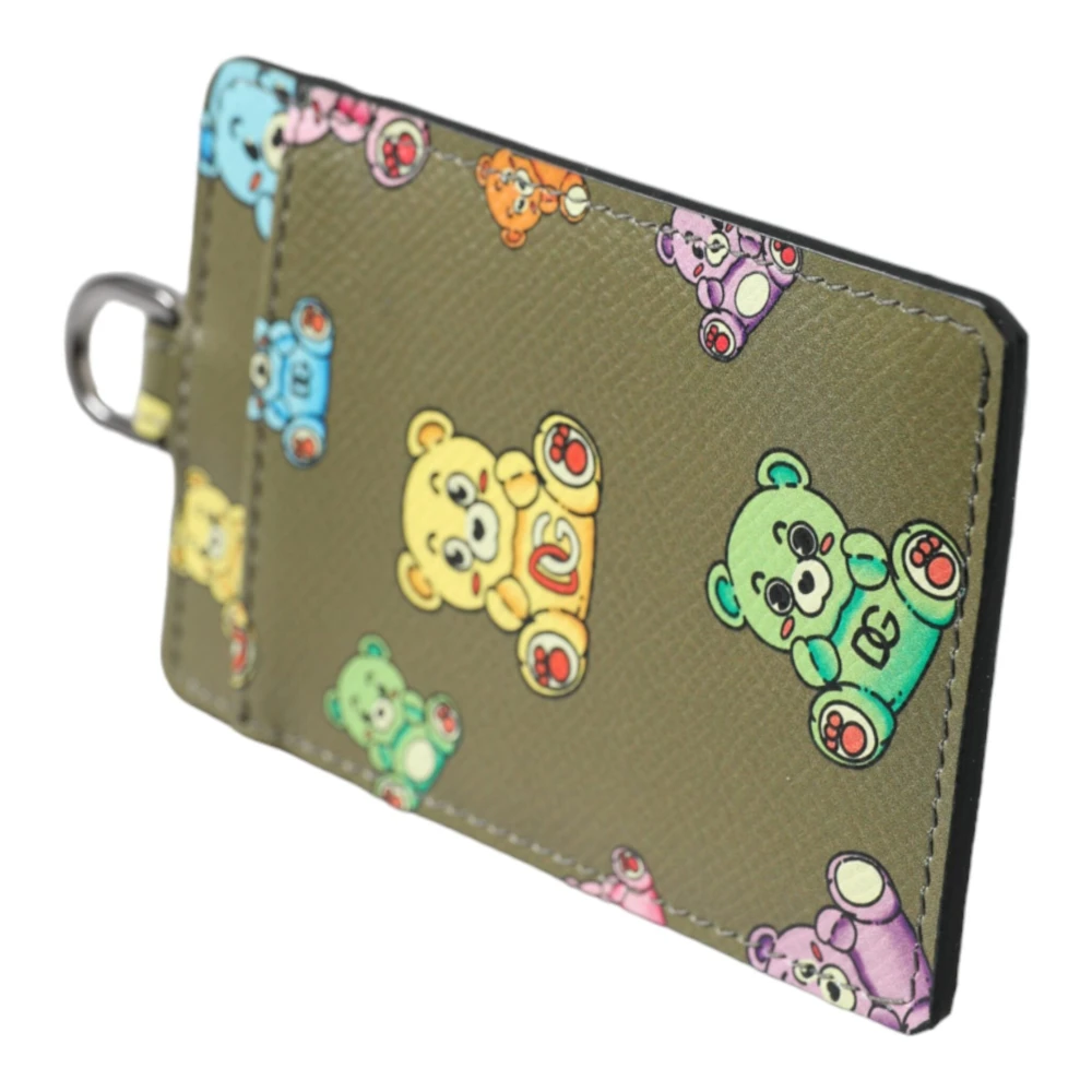 Dolce & Gabbana Army Green Teddybeer Leren Portemonnee Green Dames