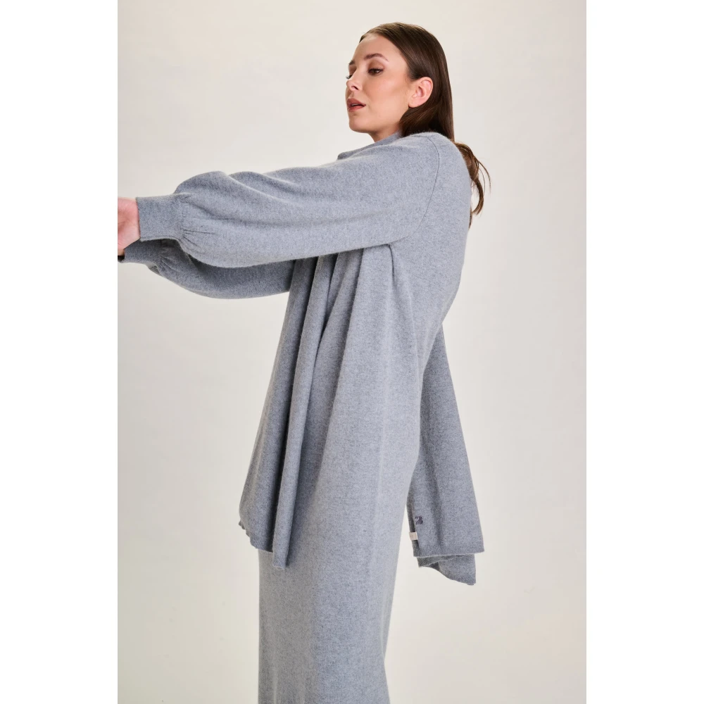 March23 Gebreide Jurk A-lijn Mouwloos Zomerjurk Gray Dames