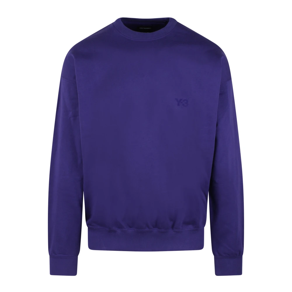 Y-3 Terry Crew Sweatshirt met Satin Logo Blue Heren