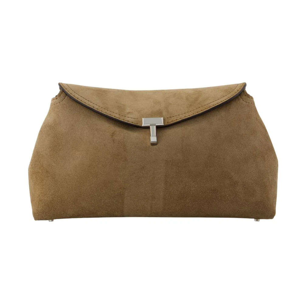 Totême Women's Brown Clutches, One Size, T-Lock Clutch