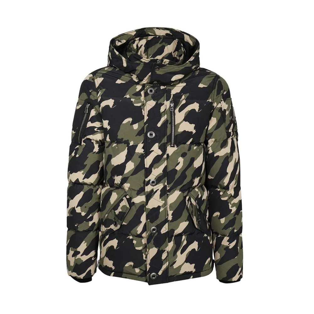 Moose Knuckles Camo Gevoerde Hoodie Jas Green Heren