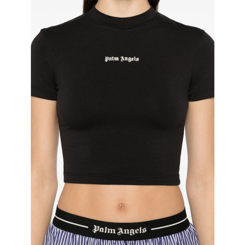 Palm Angels Zwarte T-shirts en Polos Black Dames