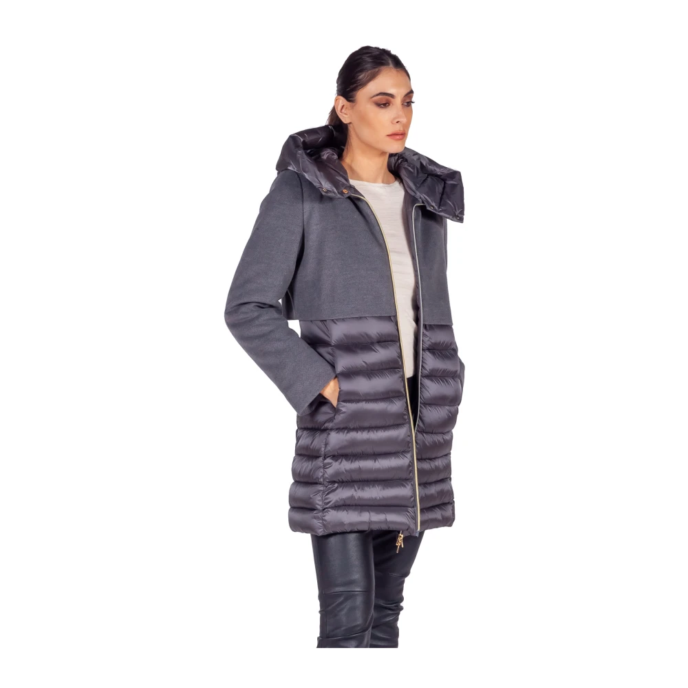 Emme DI Marella Grijze Dubbellaagse Gewatteerde Pufferjas Gray Dames
