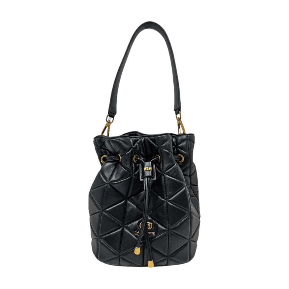 La Carrie Stijlvolle Leren Tas Black Dames