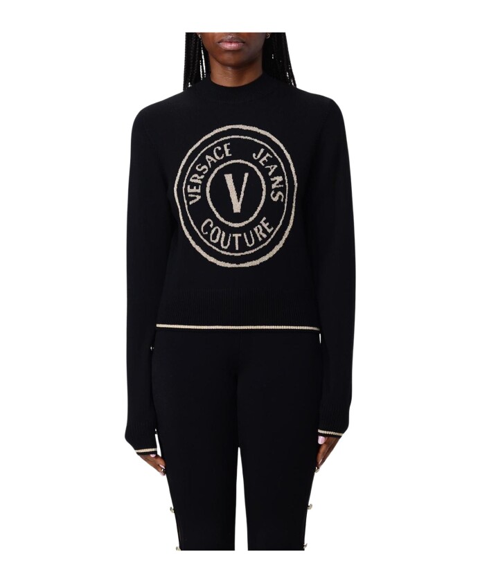 pull-en-tricot-noir-avec-logo