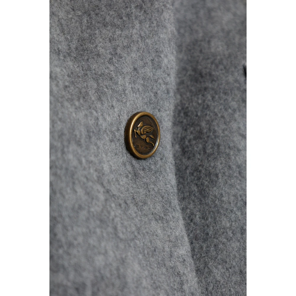 ETRO Wollen jas met capuchon Gray Dames