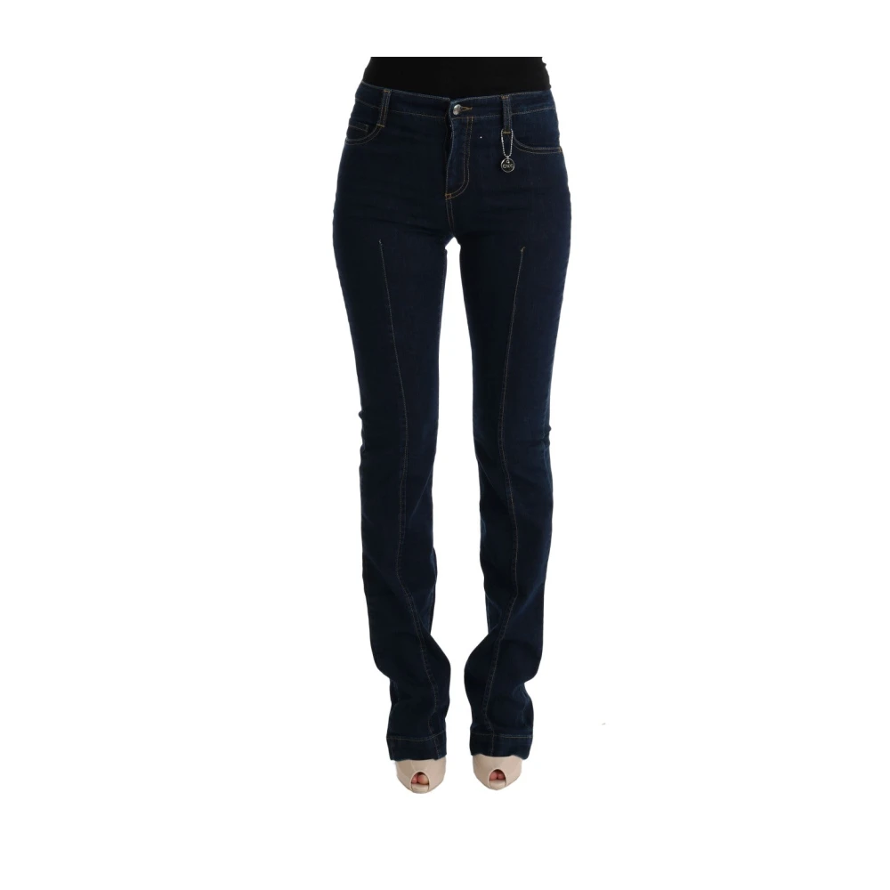 Costume National Chique Uitlopende Katoenen Jeans in Blauw Blue Dames