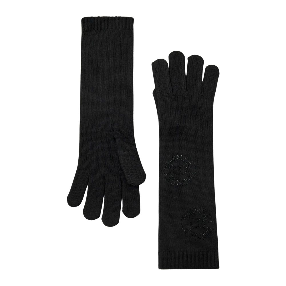 Twinset Pailletwolhandschoenen in zwart Black Dames