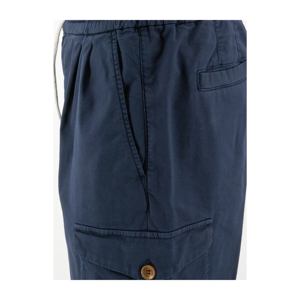 BRUNELLO CUCINELLI Moderne Navy Slim-Fit Broek Ss23 Blue Heren