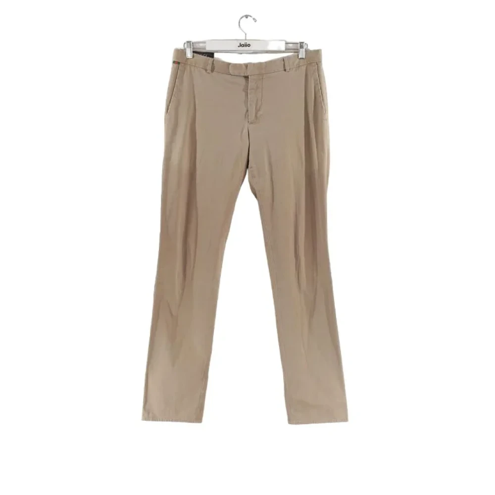 Gucci Vintage Pre-owned Cotton bottoms Beige Heren