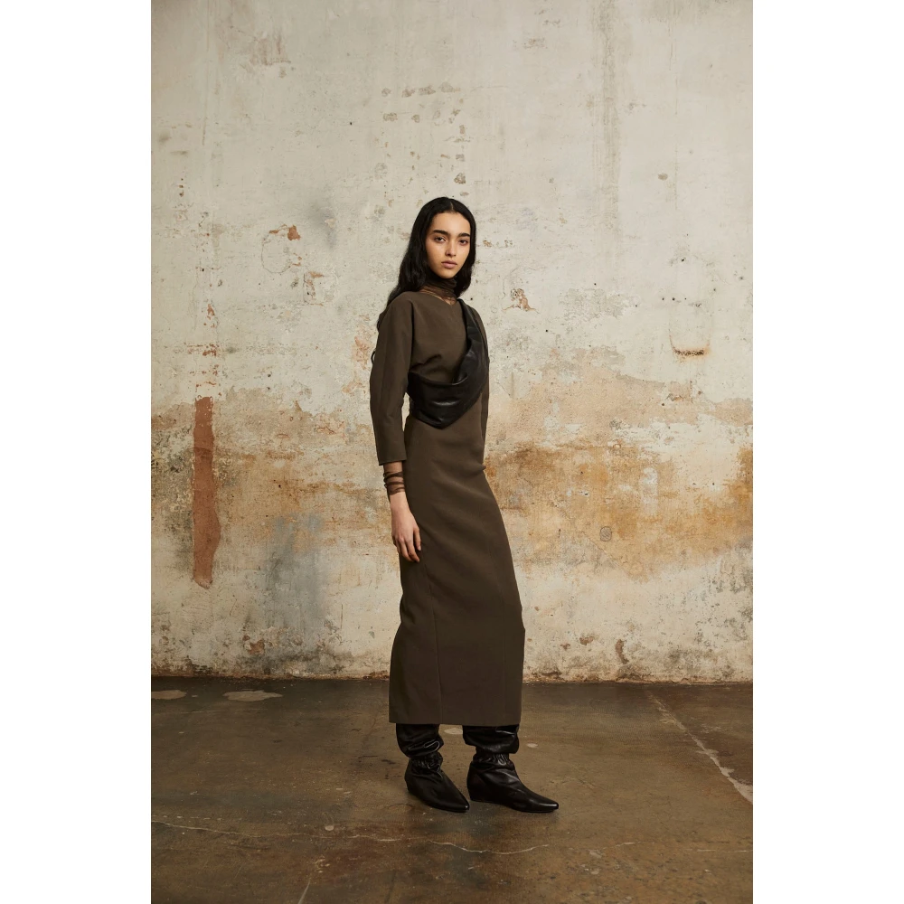 Cortana Bawa aansluitende bruine jurk Brown Dames