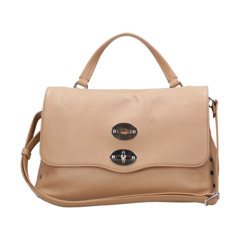 Zanellato Beige Leren Schoudertas met Studs Beige Dames