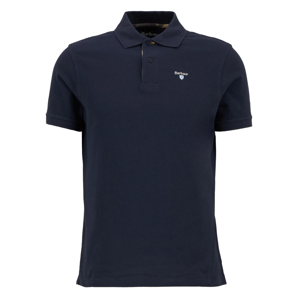 Barbour Men's Blue Polo Shirts, L, Tartan Pique Polo Ss26
