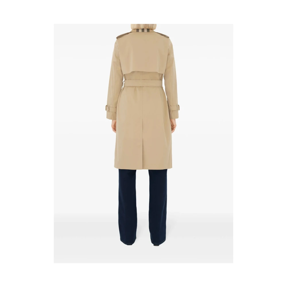 Burberry Geruite regenjas Beige Dames