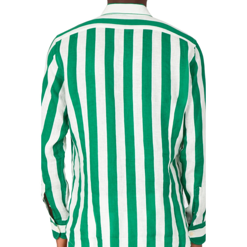MC2 Saint Barth Gestreept Pamplona Shirt Green Heren
