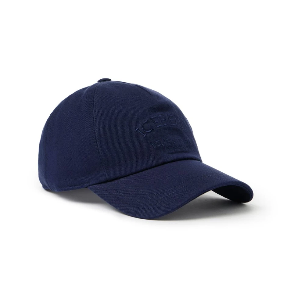 Iceberg Blauwe baseballpet met Milano Italia borduursel Blue Dames