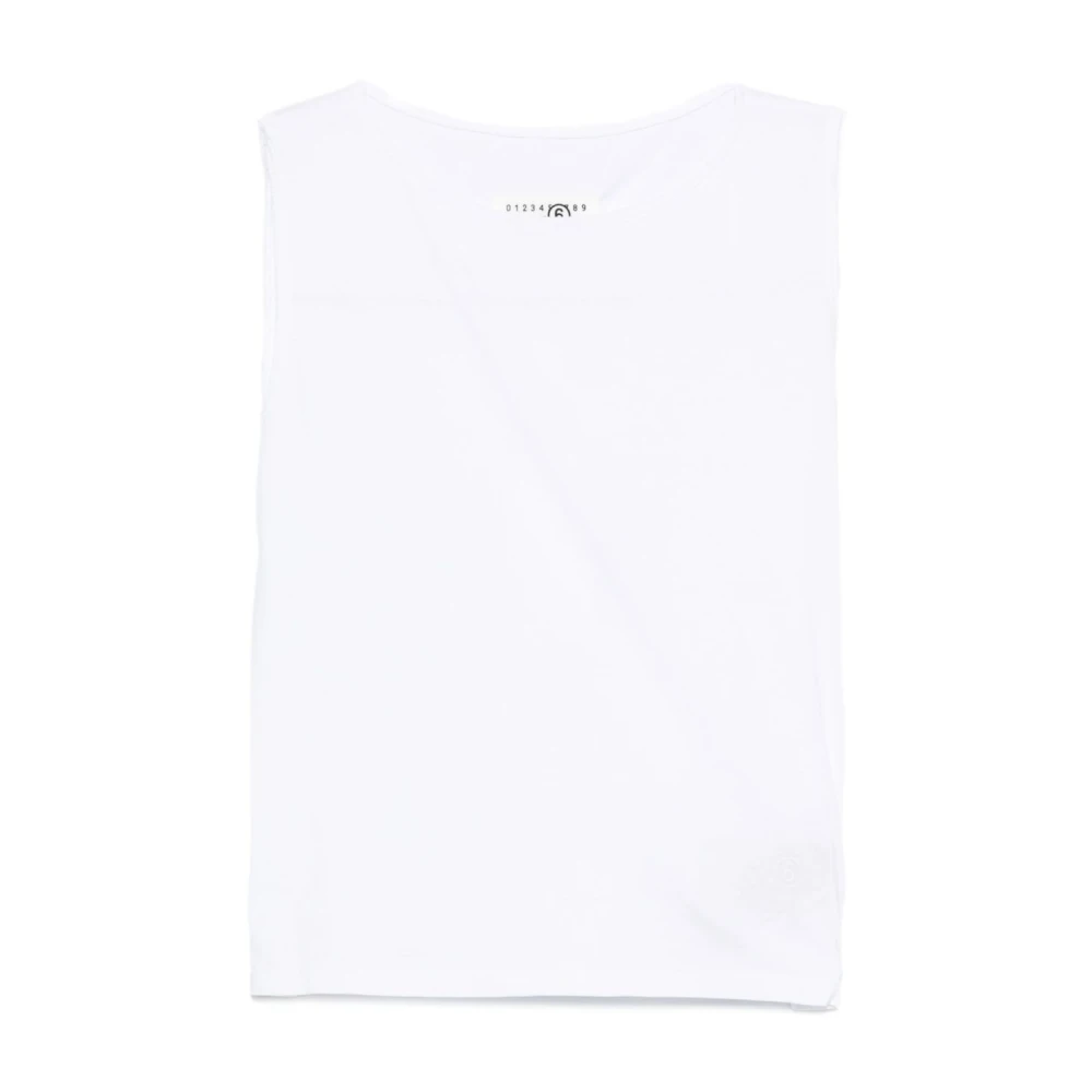 Mm6 Maison Margiela Women's White Sleeveless Tops - Sleeveless Tops - Xs - Tops