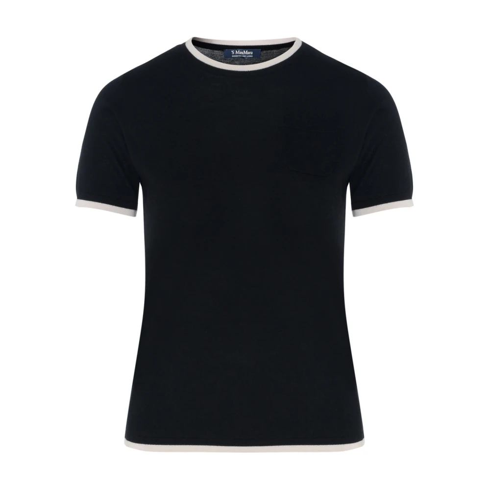 Max Mara Zwarte wollen T-shirt Egidio Black Dames