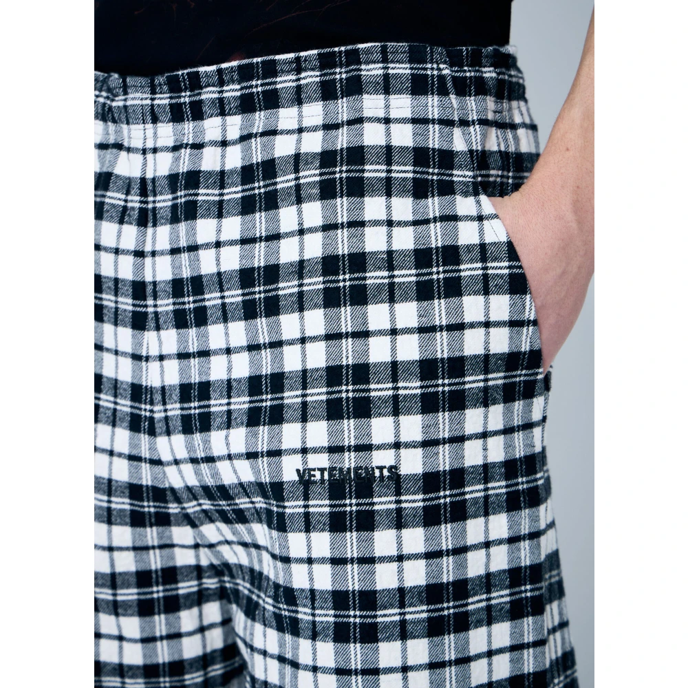 Vetements Geruite Motief Pyjamabroek Black Heren