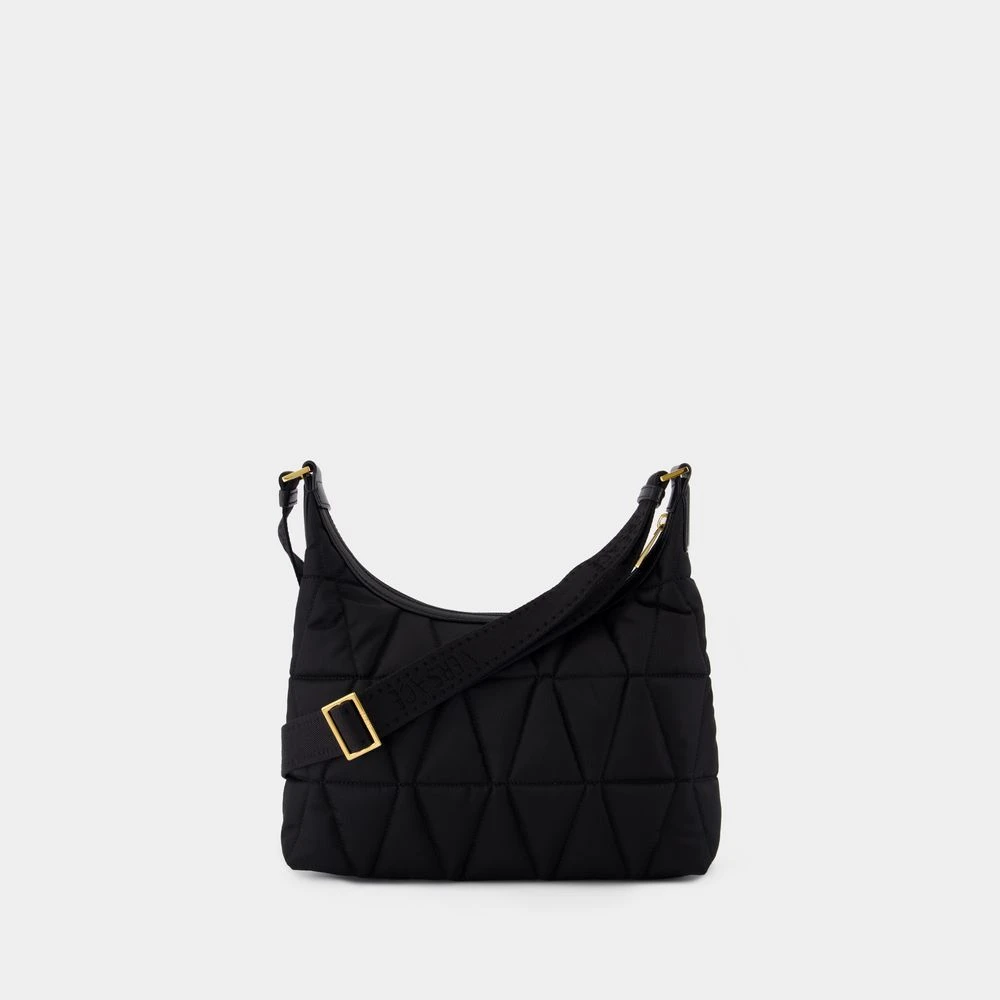Versace Zwarte Nylon Hobo Schoudertas Black Dames