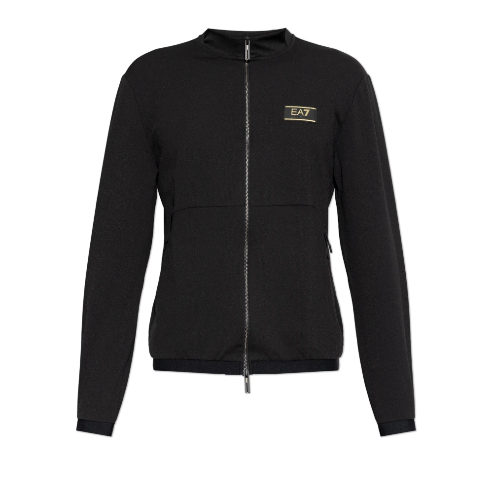 Emporio Armani Ea7 Herren Schwarz Stretch-Sweatshirt Aus Viskosemischung