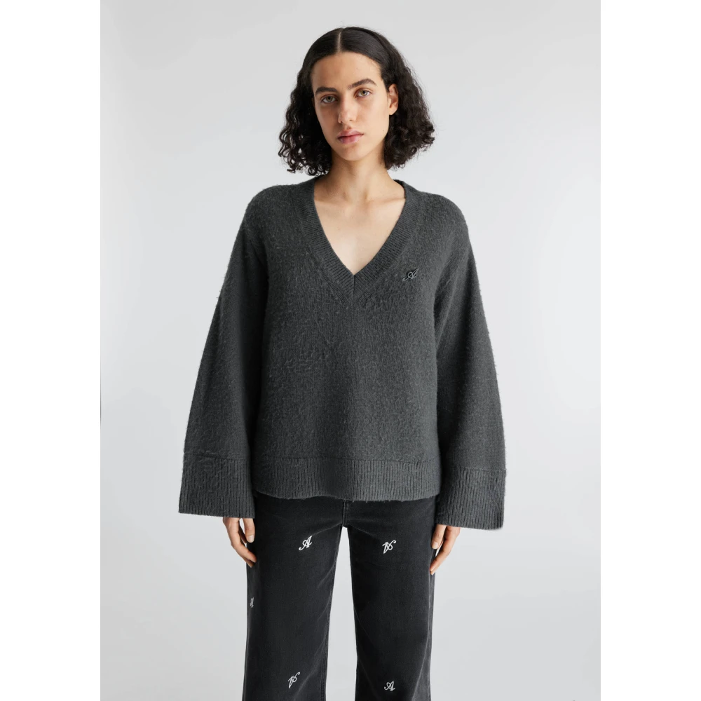 Axel Arigato Rain V-neck Trui Gray Dames