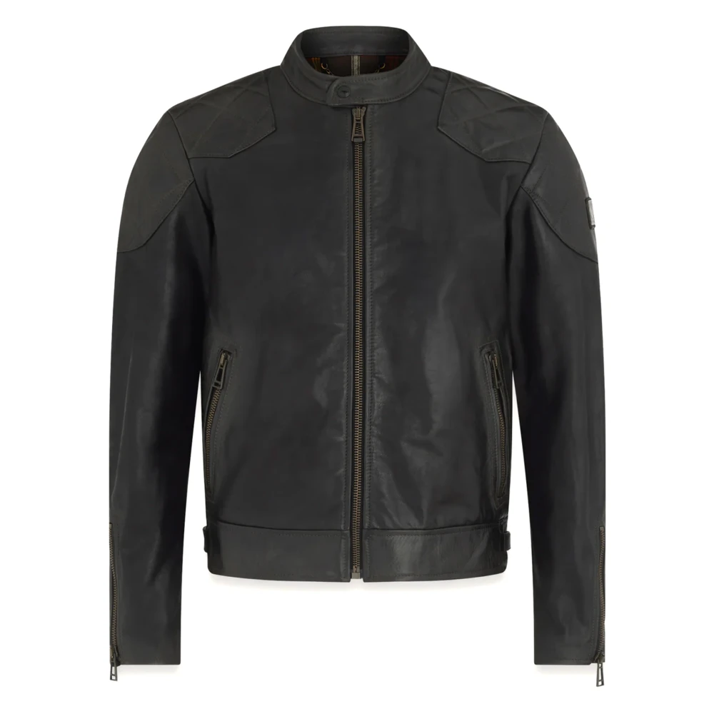 Belstaff Svart Läder Legacy Jacka Black, Herr