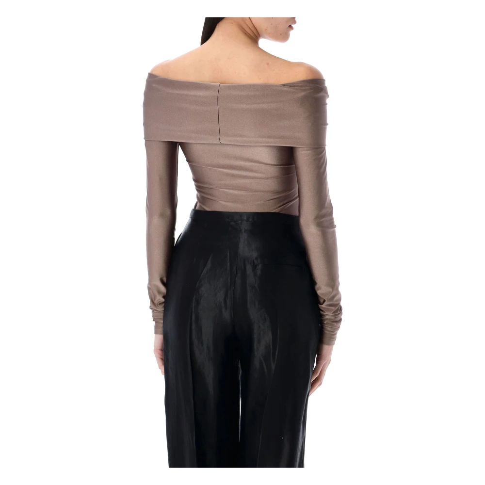 Andamane Off-Shoulder Greige Topwear Ss25 Beige Dames