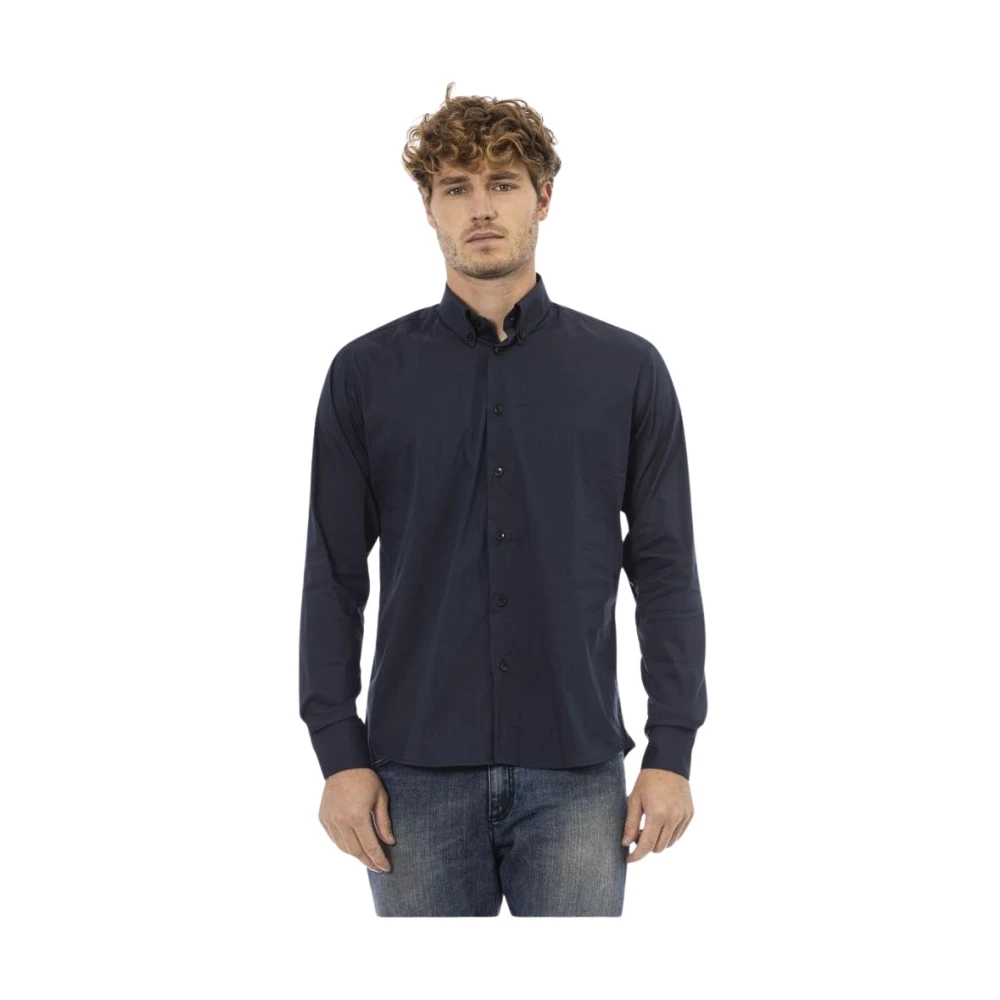 Baldinini Blauw Katoenen Overhemd met Knopen Blue Heren