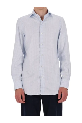 Camicia in cotone micro quadretto linea Milano